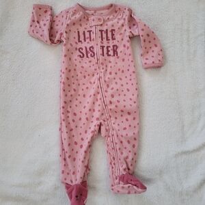 Pink Polka Dot 'Little Sister' Kids One Piece